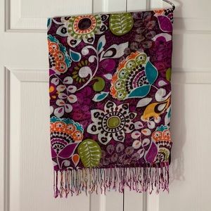 Vera Bradley fringe scarf in Plum Crazy